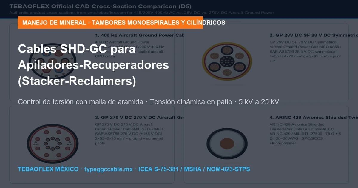 Cables SHD-GC para Apiladores-Recuperadores (Stacker-Reclaimers) en Minas