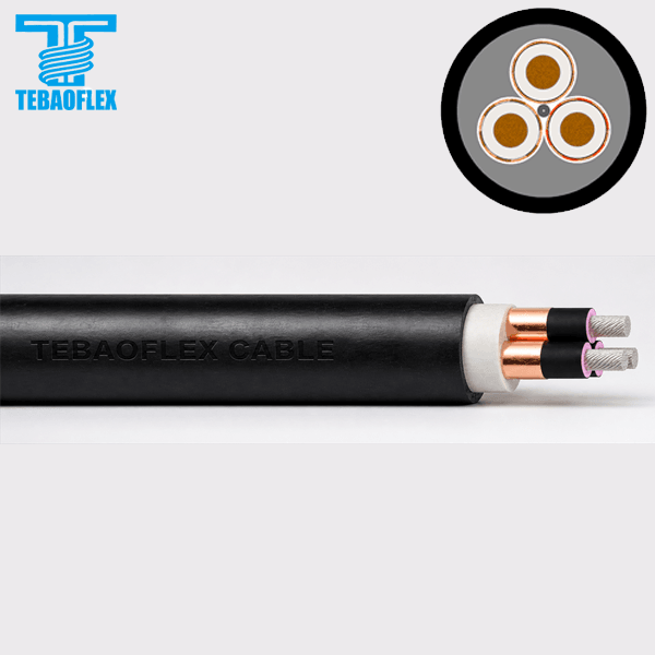 Estructura longitudinal por capas del cable sumergible TEBAOFLEX (N)TSCGECEWÖU.