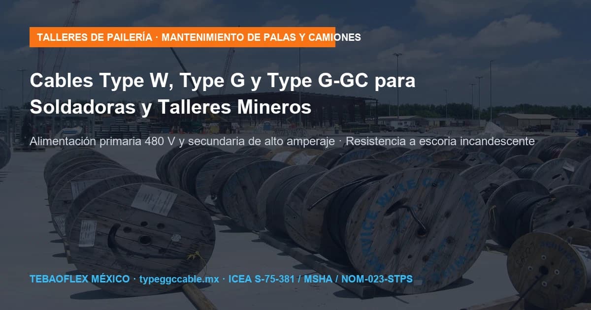 Cables Type W, Type G y Type G-GC para Soldadoras y Talleres en Minas