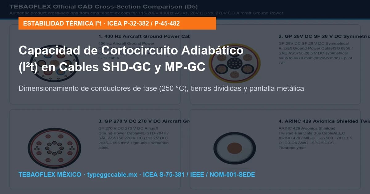 Capacidad de Cortocircuito Adiabático (I²t) en Cables SHD-GC y MP-GC